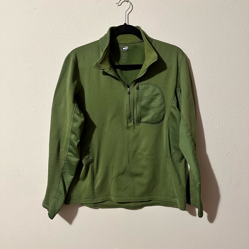 Rei 1/4 green pullover sweatshirt